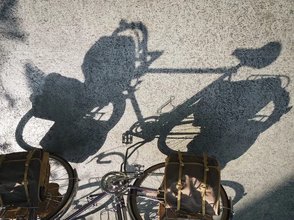 Vintage bicycle shadow art abstract background — Stock Photo, Image