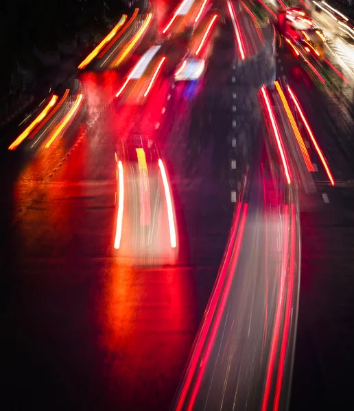 夜の街に光の道 — ストック写真