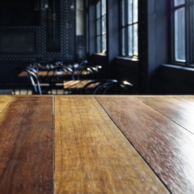 Üst tablo sayacın Bar Cafe Restoran iç arka plan ile