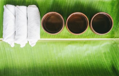 Sağlıklı içecek yaprak yeşil doğa arka plan ayarla