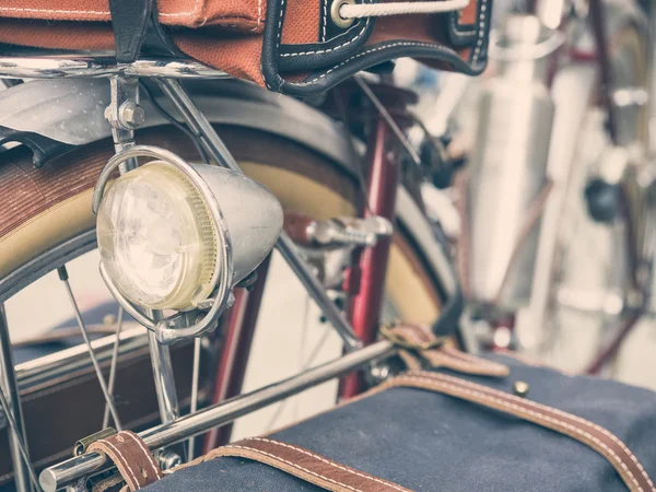Vintage bicycle close up on Light — Stock Photo, Image