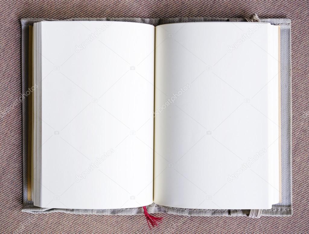 Blank book open page  Top view