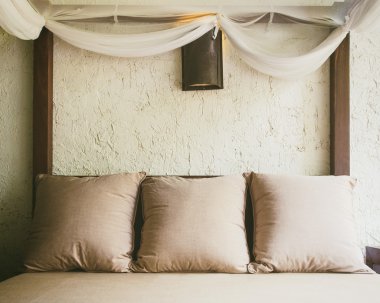 Yatak ve yastık ev iç dekorasyon