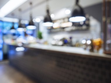 Dekorasyon aydınlatma ile mutfak sayaç bakış açısı bulanık