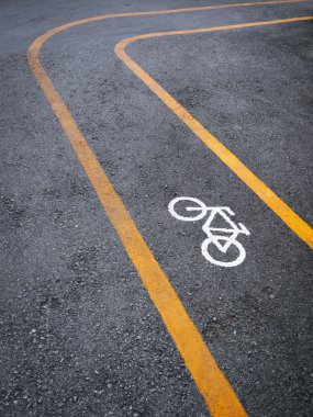 Bisiklet lane tabela Caddesi üzerinde 