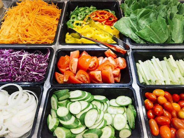 Салат Бар Свіжі овочі Здорове харчування — стокове фото