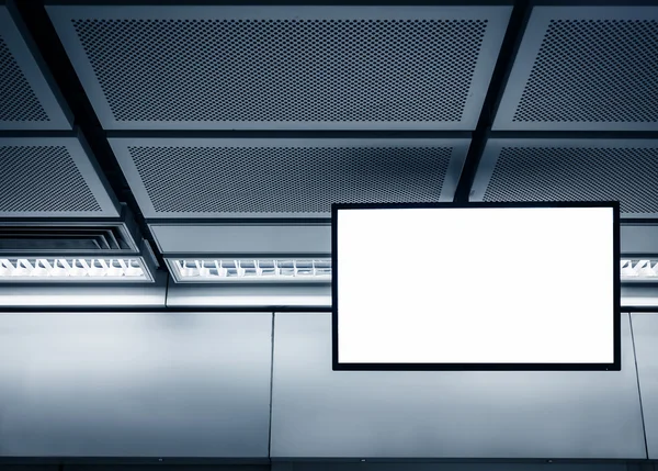 Blank LCD Screen mock up display in Subway station — Stock Photo, Image