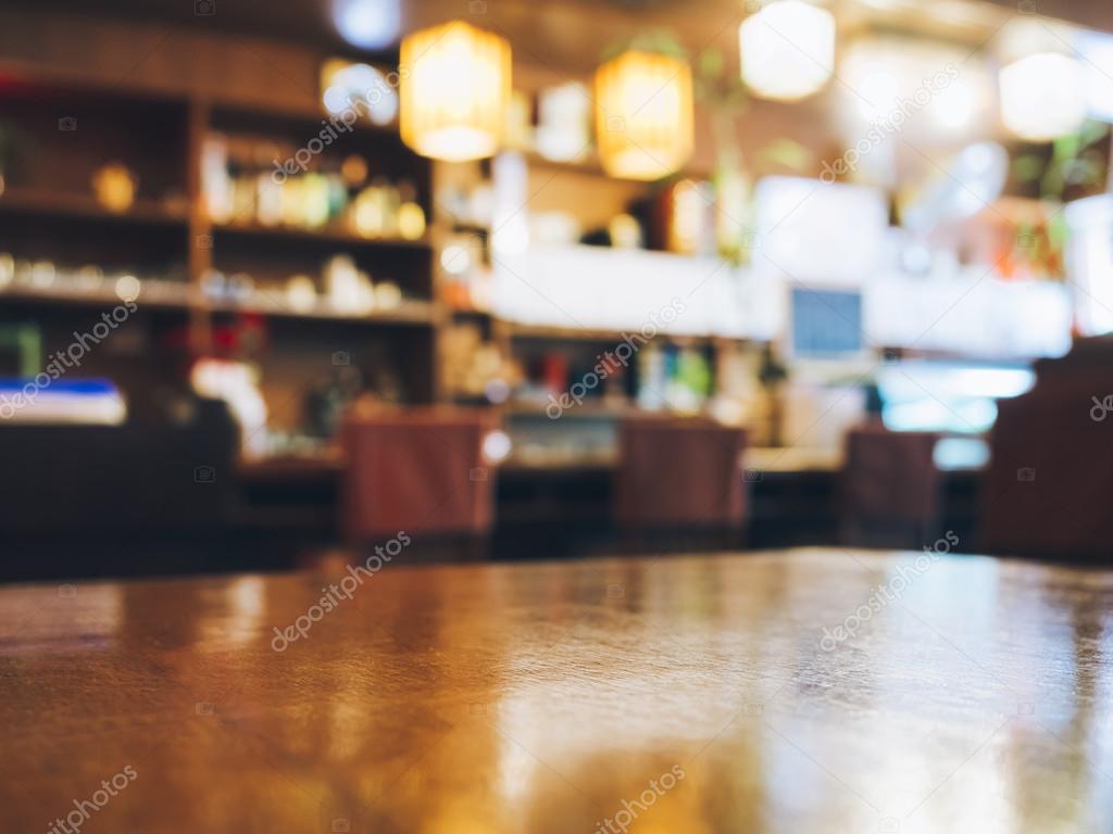 Blurred Bar Restaurant table counter shop background