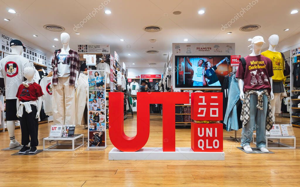 Uniqlo Store UT collection shop display Japan fashion retail business : Bangkok, Thailand - Sep 20, 2025