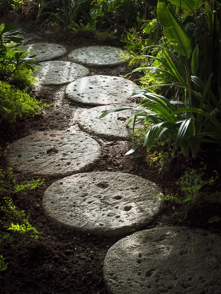 Pedra Caminho Jardim Paisagem decoração — Fotografia de Stock