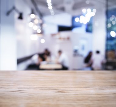 Masa üstü insanlar Cafe Shop bulanık iç arka plan ile