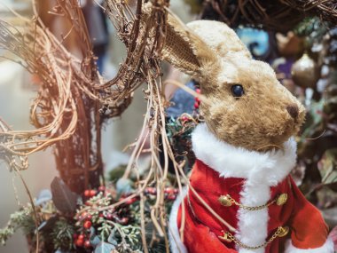Tavşan bebek Noel şirin oyuncak dekorasyon öğesi