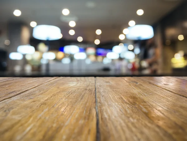 Table top Counter with Blurred Restaurant Shop background — Stock Photo, Image