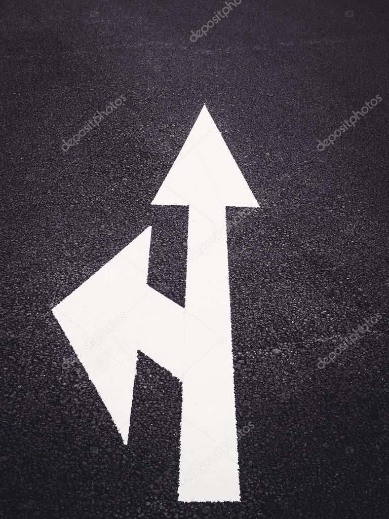 Arrow sign Paint on Road Urban Traffic Direction 