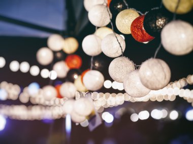 Dekorasyon ışıklar açık Festivali arka plan