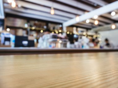 Tablo üst Counter insanlar Cafe Restoran salonu bulanık arka plan ile