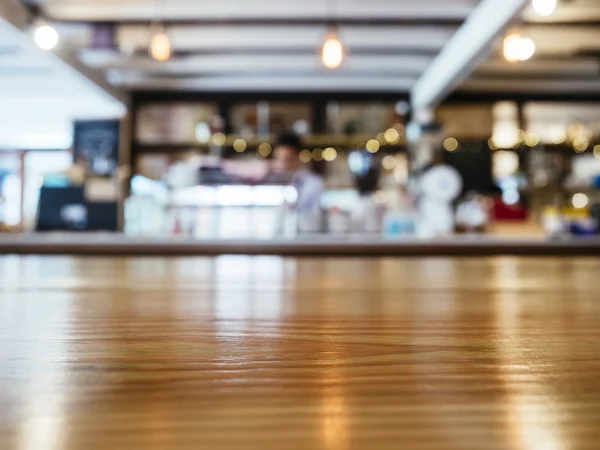 Table top Counter Blurred Bar Restaurant Cafe with People — Stock Photo, Image