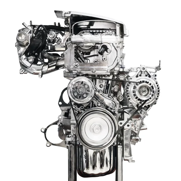 Автомобільний двигун ізольований на білому тлі — стокове фото