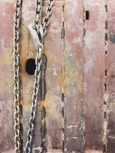 Cadena con superficie metálica oxidada Fondo industrial — Foto de Stock