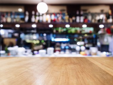 Masa üstü bulanık Bar Restoran Cafe iç arka plan ile