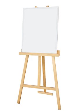 Painting stand wooden easel with blank canvas poster sign board  clipart