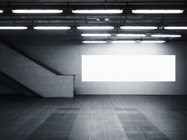 Boş afiş Billboard Medya ışık kutusunu Modern iç A alay