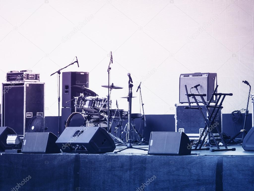 Concert Stage Music and Sound Equipment Event background Stock Photo by  ©viteethumb 98973634