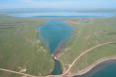 Khakassia kuşbakışı bozkır gölde Bele