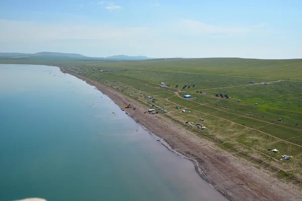 Khakassia kuşbakışı bozkır gölde Bele