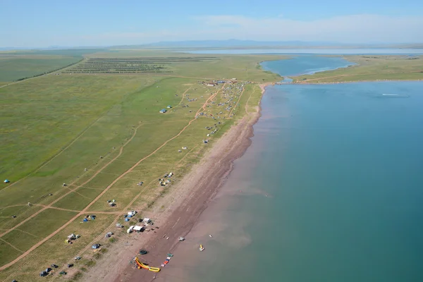 Khakassia kuşbakışı bozkır gölde Bele
