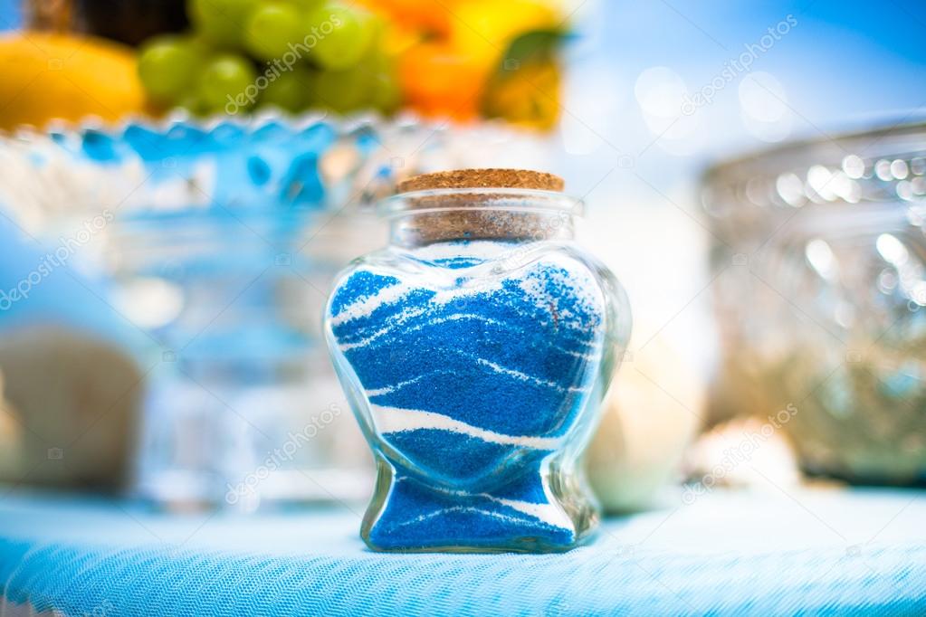 Wedding ceremony on the beach scenery ring decor coral box