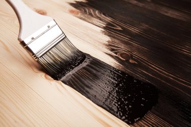 Half painted wooden surface. clipart