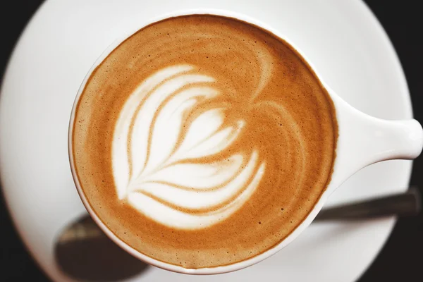 Cappuccino med vackra skum — Stockfoto