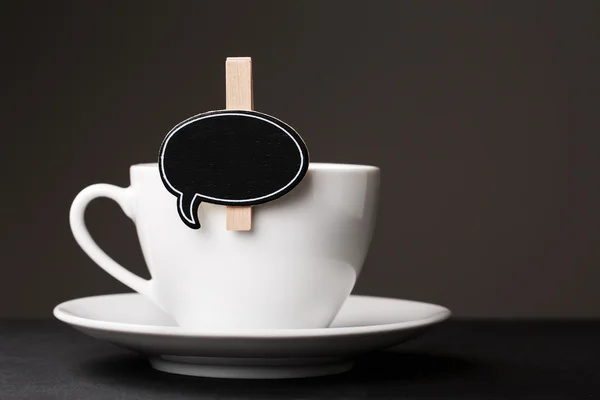 Kaffee mit schwarzer Gedankenwolke — Stockfoto