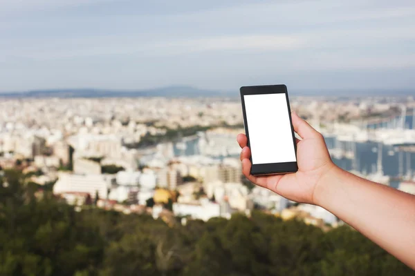 Hand mit Smartphone — Stockfoto