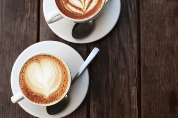 Two cups of cappuccino — Stock Photo, Image