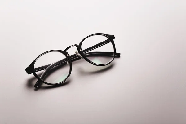 Schwarze Satin Kunststoff Kreis Brille — Stockfoto