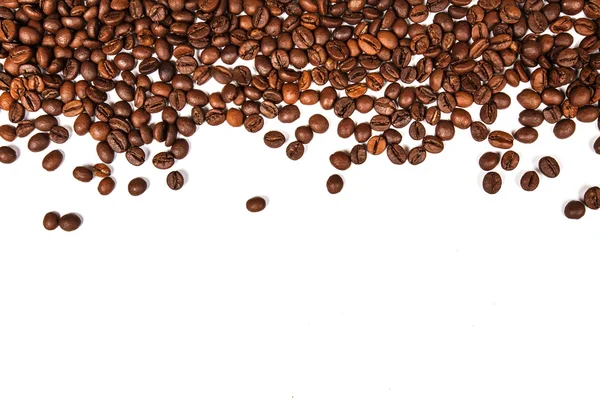 Текстура кавових зерен ізольована — стокове фото