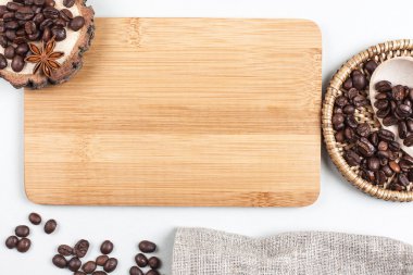 Kahve çekirdekleri ve metin için yer