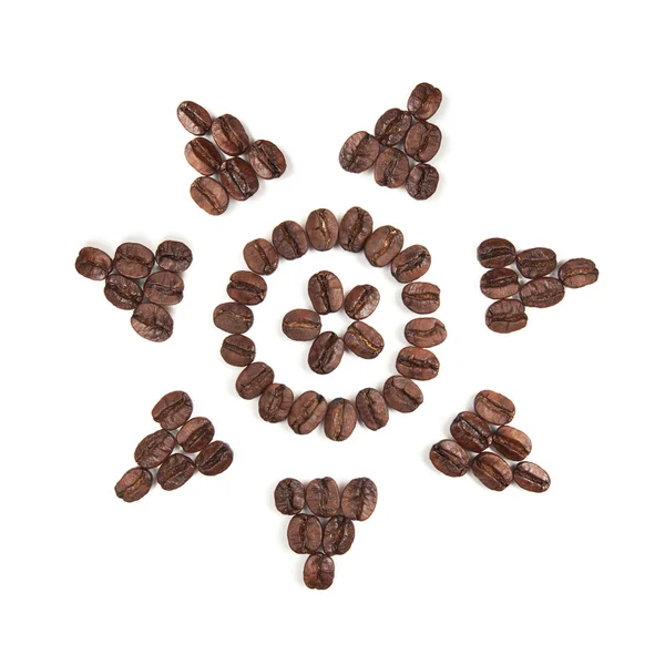 Granos de café sol clipart —  Fotos de Stock