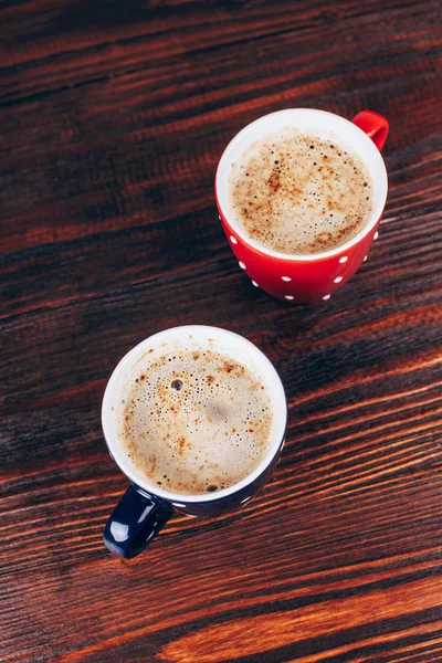 Two cups of coffee with foam — Stock Photo, Image