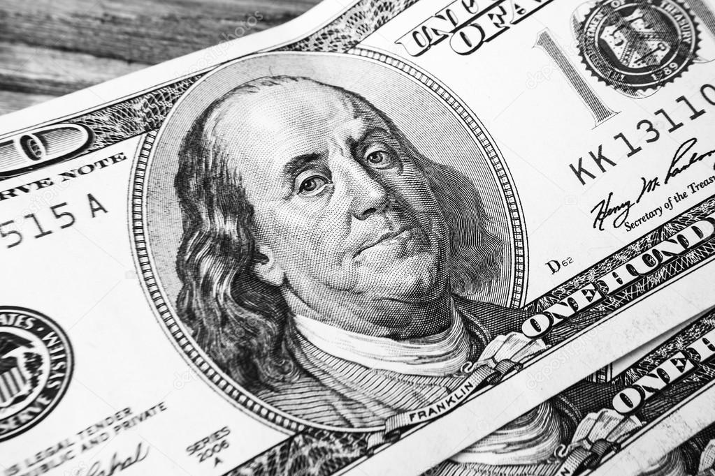 Dollars with Benjamin Franklin