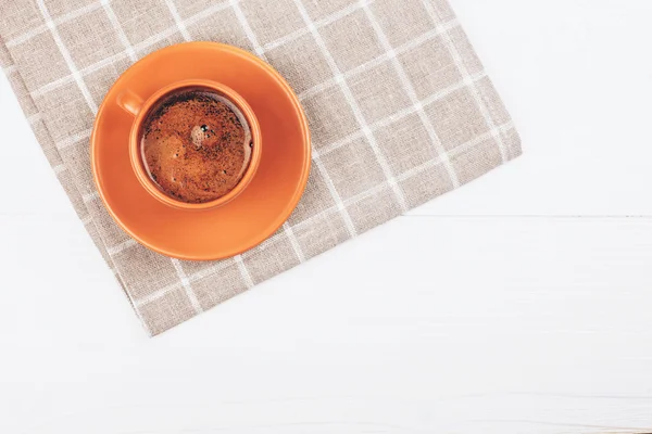 Cup of espresso on white table — Stock Photo, Image