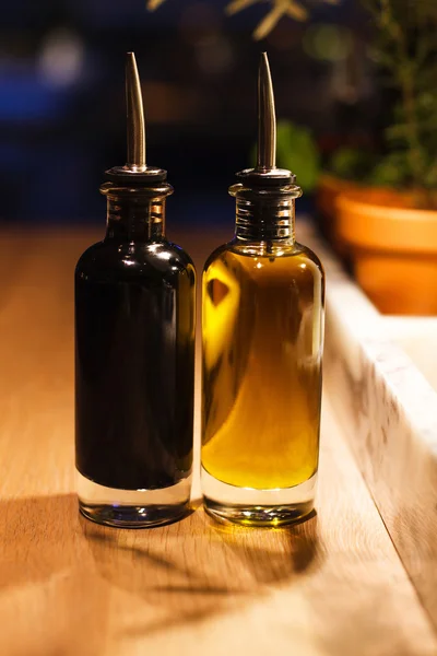 Bottles of oil — Stock Photo, Image