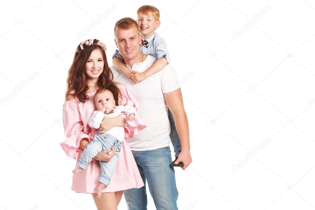 Beautiful family with two sons