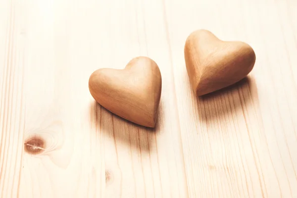 Two wooden hearts — Stock Photo, Image