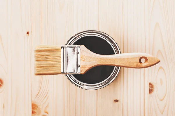 Paint brush on the can — Stock Photo, Image