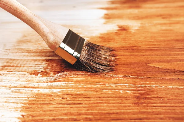 Half painted wooden boards — Stock Photo, Image