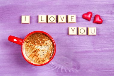 Kahve ve çikolata tatlılar seni seviyorum