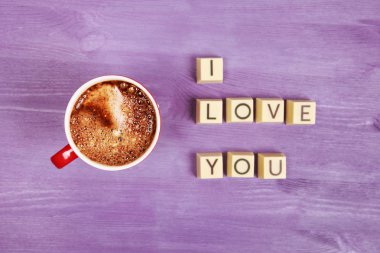 Kahve ve çikolata tatlılar seni seviyorum